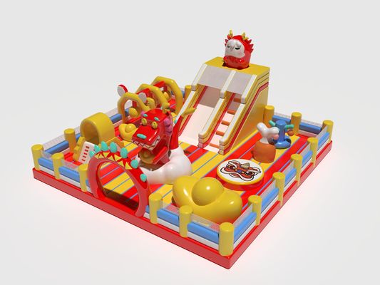 PVC Tarpaulin Dragon Park Inflatable Jumping Castle  For Children