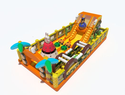 Rabbit Cimbing Bouncy Inflatable Castles With Slides Obstacles