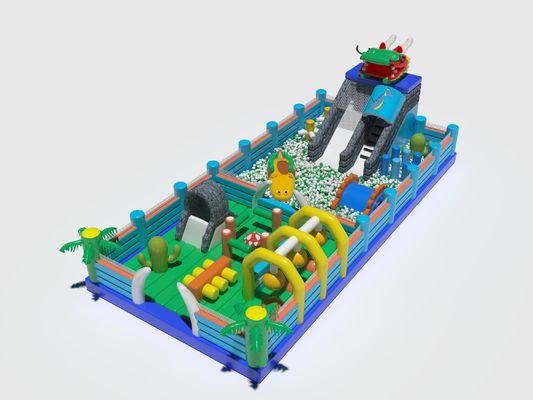 Customized Inflatable Slide Jumping Castle With Big Ocean Balls Pool