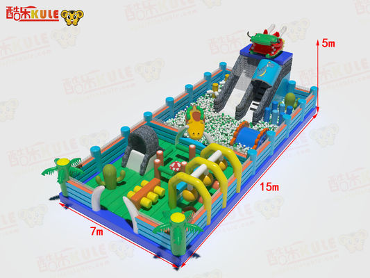 Customized Inflatable Slide Jumping Castle With Big Ocean Balls Pool