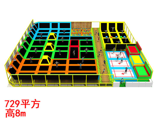 Professional Indoor Trampoline Park With Pvc Pp Nylon Materials