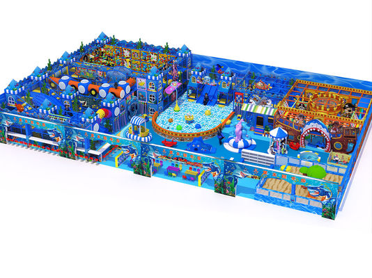 Kids Large Soft Play Equipment Customized With Blue Ocean Pirate Theme