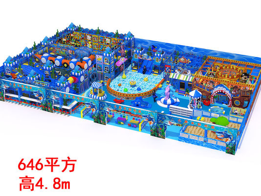 Kids Large Soft Play Equipment Customized With Blue Ocean Pirate Theme