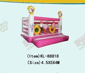 Double Stitching Inflatable Round Circle Obstacles Course Bouncy Castle Logo Printing