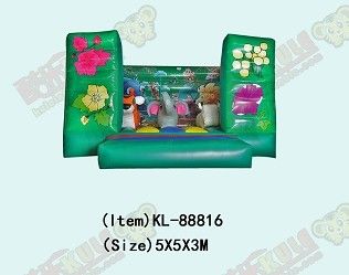 Commercial Green Color Elephant Inflatable Bouncy Castle For Child