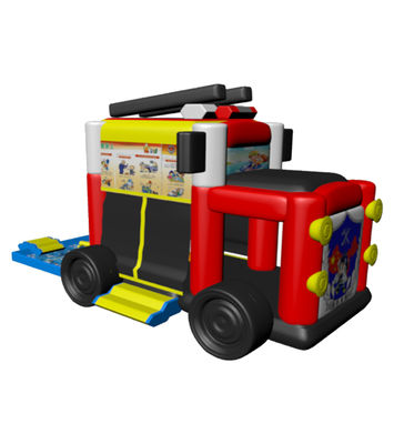 Fire Truck Inflatable Castle Bounce House For Childrens