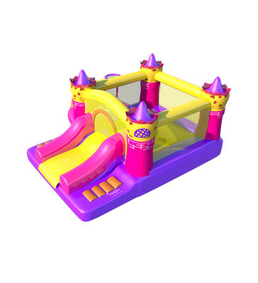 Commercial Inflatable Bouncer Yellow Pink Purple Color