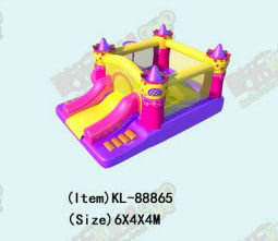 Commercial Inflatable Bouncer Yellow Pink Purple Color