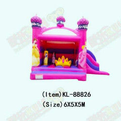 Princess Inflatable Bouncy House jumping With Pillar And Crown