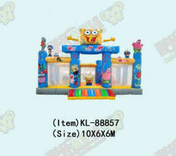 SpongeBob Themed Inflatable Castles Blue And Yellow Color