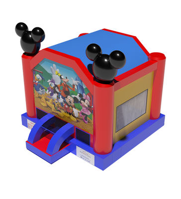 Commercial Inflatable Bounce House With Mickey Mouse Patterns