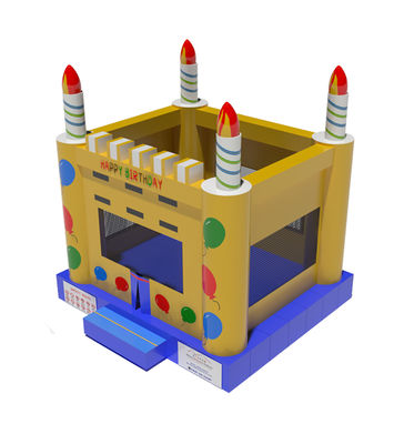 Commercial Inflatable Bounce House With Birthday Cake Patterns