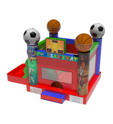 Sport Theme Foot Ball And Basketball Inflatable Bouncy Castle