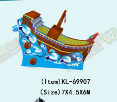 Ocean Pirate Ship Commercial Inflatable Water Slide Rentals