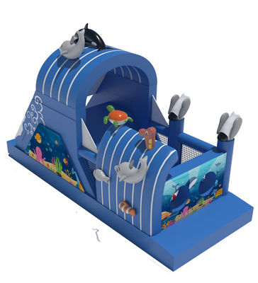 Marine Animals Theme Inflatable Bounce House With Small Slide