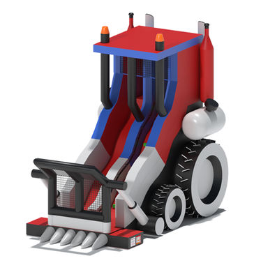 Bulldozer Inflatable Dry Slide Rentals For Childrens Fun Park