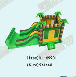 Rainbow Horse Two Parallel Channels Inflatable Slides With Candy Shaped Pillars