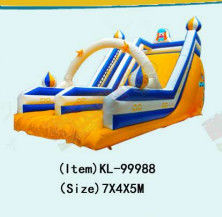 White Yellow Blue Children Fun Park Inflatable Slide For Rentals