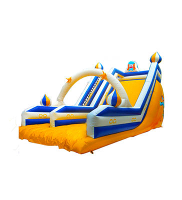 White Yellow Blue Children Fun Park Inflatable Slide For Rentals
