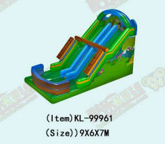 Forest Theme Inflatable Double Lane Water Slide For Rentals