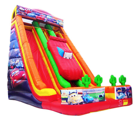 Racing Car Children Fun Park Inflatable big Slide For Rentals