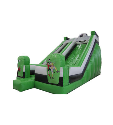 Children Fun Park Inflatable Green Football Slide For Rentals