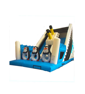 Children Fun Park Inflatable Penguin Slide For Rentals