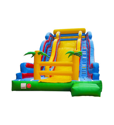 Children Fun Park Inflatable Large Slide With Palm Trees