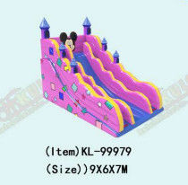 Children Fun Park Inflatable Miki Mouse Pink Slide For Rentals