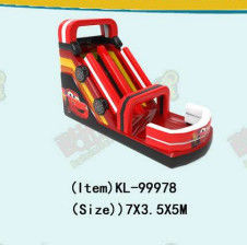 Red Color Racing Car Inflatable Slippery Slide For Rentals