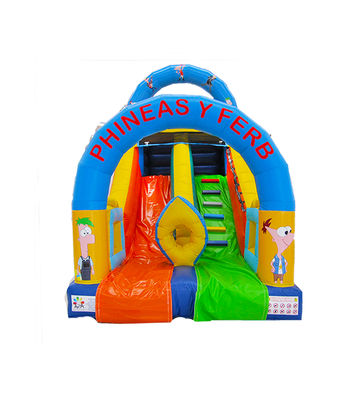 Children Fun Park Inflatable Phineas Y Ferb Slide For Rentals