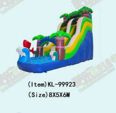 Children Fun Park Inflatable Palm Tree And Ocean Fish Slide