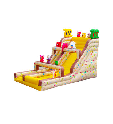 Children Fun Park Big Inflatable Slide with cartoon For Rentals