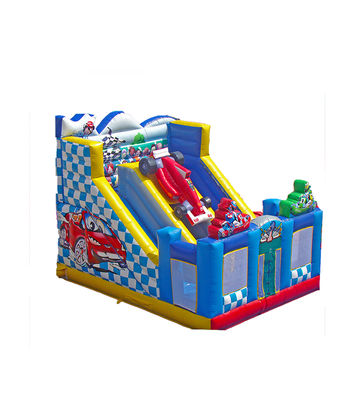 Racing Car Theme Commercial Inflatable Slide For Rentals