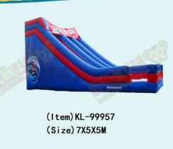 Children Fun Park Inflatable Blue Color Slide For Rentals