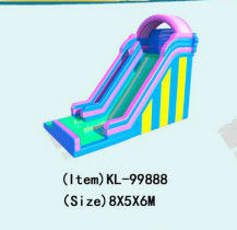 Rainbow Color Inflatable Slip N Slide Outdoor Playground For Kids