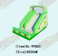 Green And White Inflatable Slides For Fun And Safety In Children Play