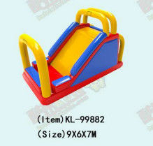 Yellow Blue And Red Inflatable Slides Stable And Visually Appealing With Safety Handrails