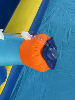 Polyester Oxford Inflatable Blue And Orange Water Slide For Children Fun Park