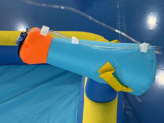 Polyester Oxford Inflatable Blue And Orange Water Slide For Children Fun Park