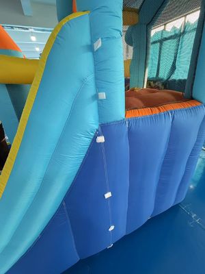 Polyester Oxford Inflatable Blue And Orange Water Slide For Children Fun Park