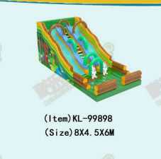 Clown Inflatable Slide With Elephant Theme For Children Fun Park