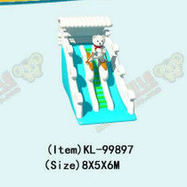 Clown Inflatable Slide With Elephant Theme For Children Fun Park