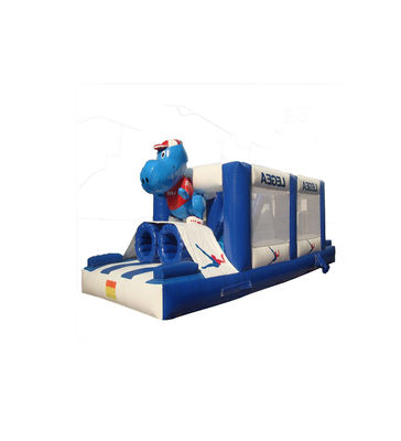 White And Dark Blue Children Fun Park Inflatable Slide For Rentals