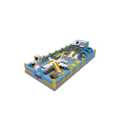 Children Fun Park Inflatable Air Plane With Slide For Rentals