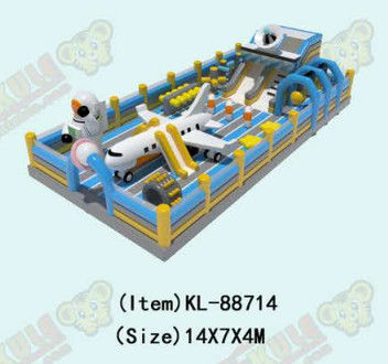 Children Fun Park Inflatable Air Plane With Slide For Rentals