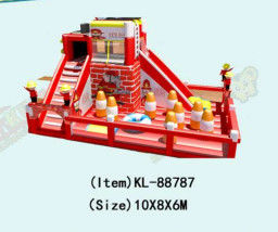 Fire Truck Combos Children Fun Park Inflatable Playground