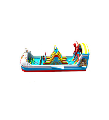 Spider Man Children Fun Park Inflatable Ship Boat Jumping Slide