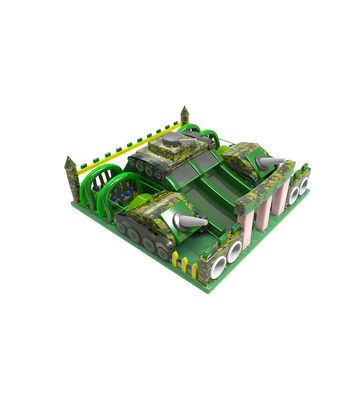 Tank Theme Bouncy Slide Castle Camouflage Kids Playground