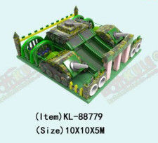 Tank Theme Bouncy Slide Castle Camouflage Kids Playground